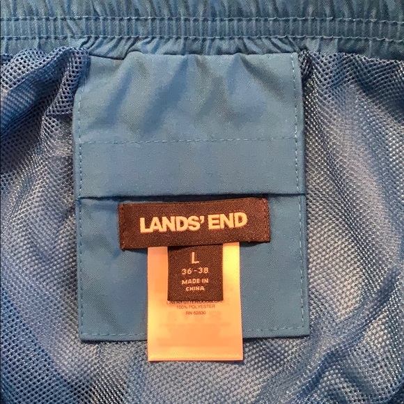 Lands’ End Solid Volley Swim Shorts Blue LG NEW - Picture 6 of 15
